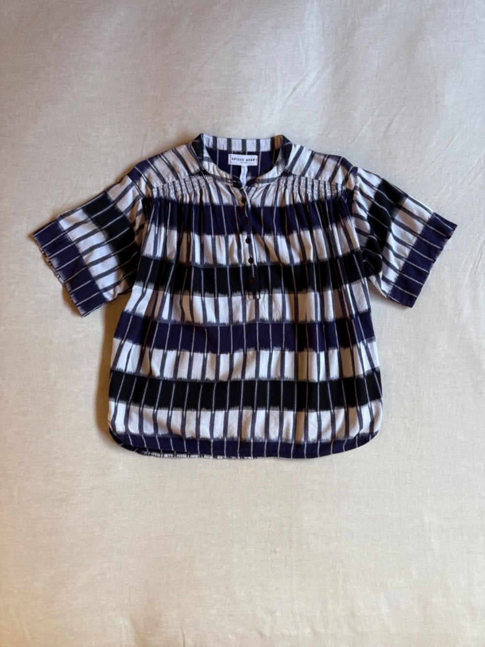 Apiece Apart Shirred Mission Skirt in Ikat